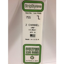 Evergreen 755 4.0X355 Mm. Z Profil Polistren Çubuk-3 Adet- Beyaz