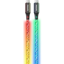 Philips DLC5130C/00 60W 3A USB-C To USB-C RGB Renkli Şarj Kablosu, 1 Metre