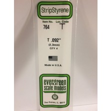 Evergreen 764 2.3X355 Mm. T Profil Polistren Çubuk-4 Adet- Beyaz