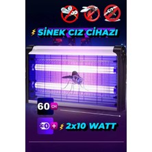 Byanes Uv Işıklı Sessiz Elektrikli Sinek Öldürücü 2X10 Turbo Etkili Sivrisinek Tuzağı Ev Bahçe Balkon