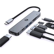 Vcom CUE39 Type-C To Hdmi(4K@60Hz)+Hdmi(1080P@60Hz)+Usb3.0+SD2.0+TF2.0+Pd 3.0 100W Çoklayıcı (Kdo)