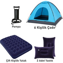 Black Island 6 Kişilik Çadır Seti: Çift Kişilik Yatak, Kamp Duşu ve Yastıklar ile Tam Donanım