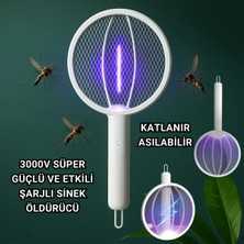 Byanes 3000W Şarjlı Uv Işıklı Elektrikli Sivrisinek Kovucu Öldürücü Masaüstü El Tutmalı Katlanabilir