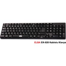 Elba EK-020 F USB Siyah Türkçe Kablolu Standart Klavye (1.8mt Kablo Uzunluğu) (Kdo)