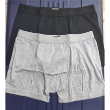 Tutku Erkek Boxer 6'lı Paket 3 Siyah + 3 Gri Elastan Likralı Konforlu İç Giyim