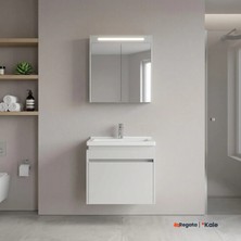 Kale Idea 2.0 65 cm Tek Çekmeceli Set Parlak Beyaz (Lavabo Dolabı + Aynalı Dolap)