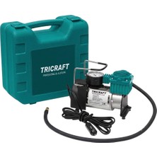 Tricraft 12V Hava Kompresörü Çakmaklık Modelli 1 Piston Taşınabilir Çantalı Şişirme Pompası