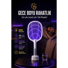 Byanes 7/24 Şarjlı Elektrikli Sinek Raketi Standlı Sivrisinek Haşere Öldürücü Sineklik Haşere Aleti
