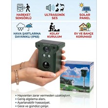 Byanes Güneş Enerjili Ultrasonik Hayvan Kovucu - IP65 Su Geçirmez, Hareket Sensörlü Kedi Köpek Kovucu Bahçe Koruma Cihazı