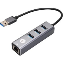 Vcom DH312B USB 3.0 To USB3.0-3+RJ45 Çoklayıcı (Kdo)