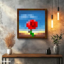 Tablofest Kare Kanvas Tablo Meditative Piksel Minecraft Tablosu Ev Ofis Salon Duvar Dekoru