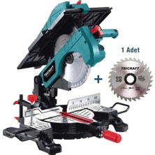 Tricraft 2000W Tablalı Gönye Kesme Makinesi 255 mm Ahşap Kesim Lazerli Profesyonel