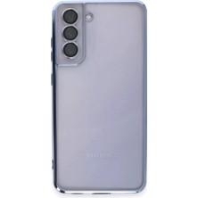Elivora Newface Samsung Galaxy S21 Fe Kılıf Razer Lensli Silikon - Açık Mavi