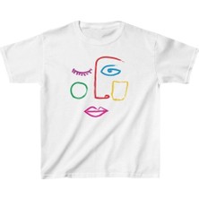 Velmora Fashion Unisex Çocuk Baskılı T-Shirt - Beyaz