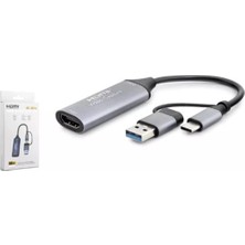 Hadron HDX7844 HDMI Vıdeo Capture Type-C+Usb To 4K 30HZ (Kdo)