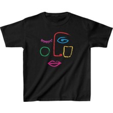 Velmora Fashion Unisex Çocuk Baskılı T-Shirt - Siyah