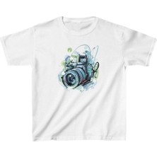 Velmora Fashion Unisex Çocuk Baskılı T-Shirt - Beyaz