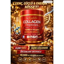L'Rochelle Laboratoire Collagen Peptides 10.000 mg – 5 Tip Hidrolize Kolajen + Hyaluronik Asit + Seramid + Elastin – Çikolata Aromalı 330 g