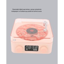 Uravas Store 3-Ü-1 Gece Işığı Bluetooth Hoparlör ve Dijital Saat Vintage Plak Çalar Tasarımlı