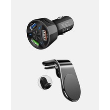 Uravas Store Araç Içi Telefon Tutucu + Quick Charge 3.0 Araç Şarj Cihazı Seti