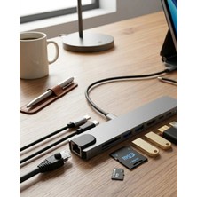 Armüz Type C Çoklu Port Hub 8 Port USB HDMI Sd Kart Ethernet Adaptör