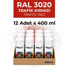 Sibax Akrilik Sprey Boya ParlakTrafik Kırmızı (Ral 3020) 12’li Paket 400 ml x 12 Adet