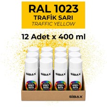 Sibax Akrilik Sprey Boya Trafik Sarı (Ral 1023) 12’li Paket - 400 ml x 12 Adet