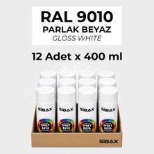 Sibax Akrilik Sprey Boya Parlak Beyaz (Ral 9010) 12’li Paket 400 ml x 12 Adet