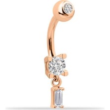 Taşlı Baget Taş Sallantılı Göbek Piercing