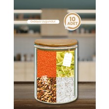 Palpak Ahşap Kapaklı Kavanoz Görünümlü Saklama Poşeti 10 Adet ( 15X22-700 ml )