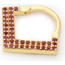 Kırmızı Taşlı Üçgen Helix Piercing