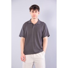 Mckanzie V7180 Modal Polo Yaka Düğmeli Kendinden Şeritli T-shirt