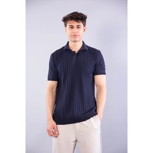 Mckanzie 10028 Polo Yaka Düğmeli Fitilli Triko T-shirt