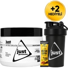 Just Nutrition L-Glutamine 126 Gr Glutamin 42 Servis + Shaker + Protein Kahve Hediyeli