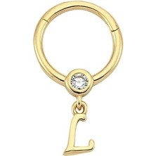 Taşlı L Harfi Sallantılı Helix Piercing