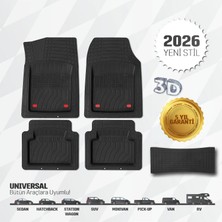 K&k Auto Accessories Bütün Araçlara Uyumlu Universal Araç Paspas 5 Parça Tam Set 3D Derin Havuzlu(5 Renk Opsiyonlu)