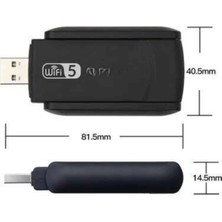 Uravas Store Wifi Alıcı Dual Band USB 3.0 Adaptör Kablosuz Windows 7/8/10/11