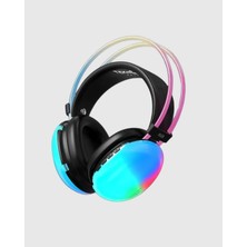 Uravas Store Rgb Işıklı Kablosuz Kulaklık Bluetooth 5.3 800MAH Ergonomik Ipx4 Dayanıklı