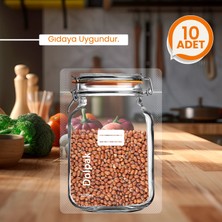 Palpak Klips Desenli Büyük Boy Kavanoz Görünümlü Kilitli Doypack Saklama Poşeti 20 Adet (17X27CM - 1000ML)