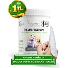 Greenwich Professional Pet Care Greenwich Kedi ve Köpek Göz ve Kulak Temizleme Parmak Mendili 60 Adet Büyük Boy – Vegan Göz ve Kulak Hijyen Mendili | Günlük Hassas Bakım