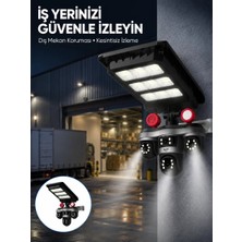 Solar Panelli 3 Lens Dış Mekan Güvenlik Kamerası Hareket Algılamalı LED Aydınlatmalı