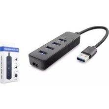 Hadron HDX7046 USB Hub 3-Usb3.0 + Type-C 4in1 Siyah (Kdo)