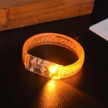 ALK Turuncu LED Işıklı Baskı Yapılabilen Pilli Bileklik Bilezik 1,5 cm Genişlik