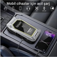 ALK Tank Model Şarjlı 12.000 Mah Taşınabilir Çanta Araç Akü Takviye Cihazı Işıklı Hava Kompresörü