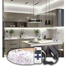 Burul 5 Metre Şerit Led Işık Dimmer Kumandalı Mutfak Tezgah Çalışma Masası Raf Işık