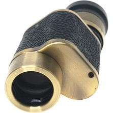 ALK 6X24  Baıgısh, Askeri Tarzi Pirinç ve Deri Kaplamalı, Deri Çantalı Monocular Dürbün Sarı