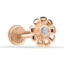 Ortası Taşlı Papatya Tragus Piercing