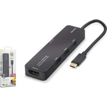 İetop Ietop TUH305 Type-C 3.2 Gen1 Combo Hub Pd HDMI 4K 5 Port 5 Gbps Siyah (Kdo)