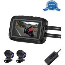 ALK Motosiklet Kamerası Full Hd 1080P,150° Geniş Açı 3.0 Ekran Çift Ön–arka Kamera Wifi Destekli Gprs Özellikli
