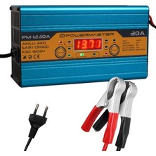Powermaster PM-1230A 12 Volt 30 Amper LCD Ekranlı Akıllı Akü Şarj Cihazı